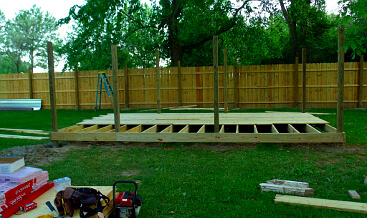 Outdoor Structure Under Construction with Materials
